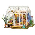 Robotime DIY Miniature Garden House Kit | Wooden Dollhouse with LED Light