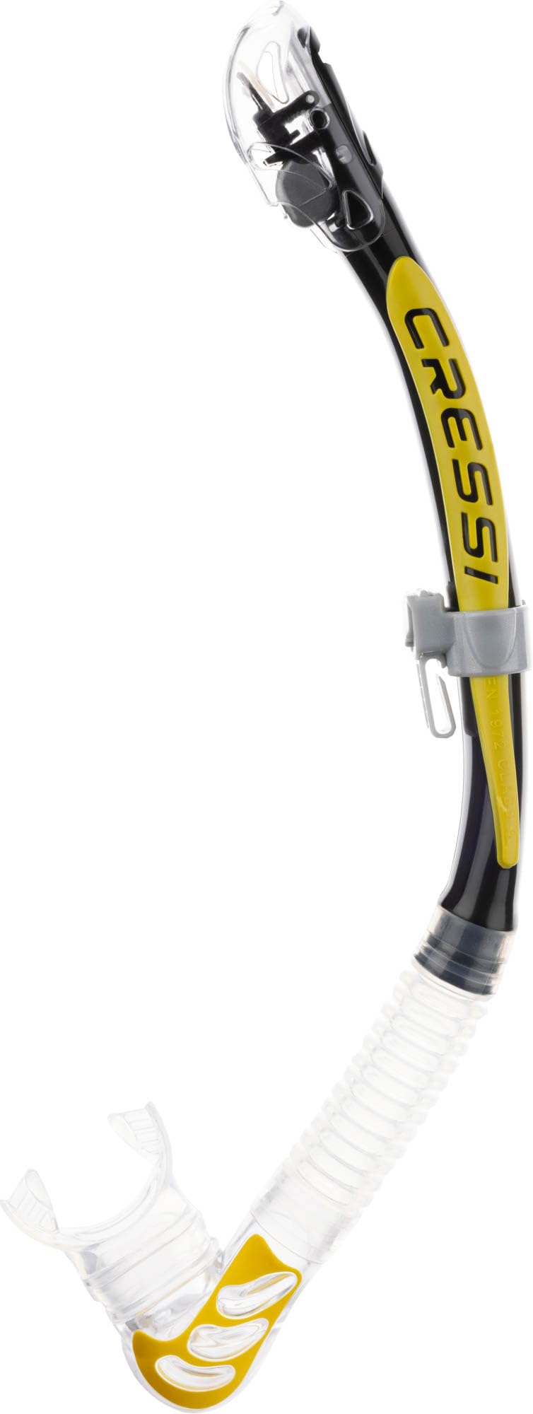 Cressi Alpha Ultra Dry Snorkel – Professional Scuba Diving Gear, Black/Yellow