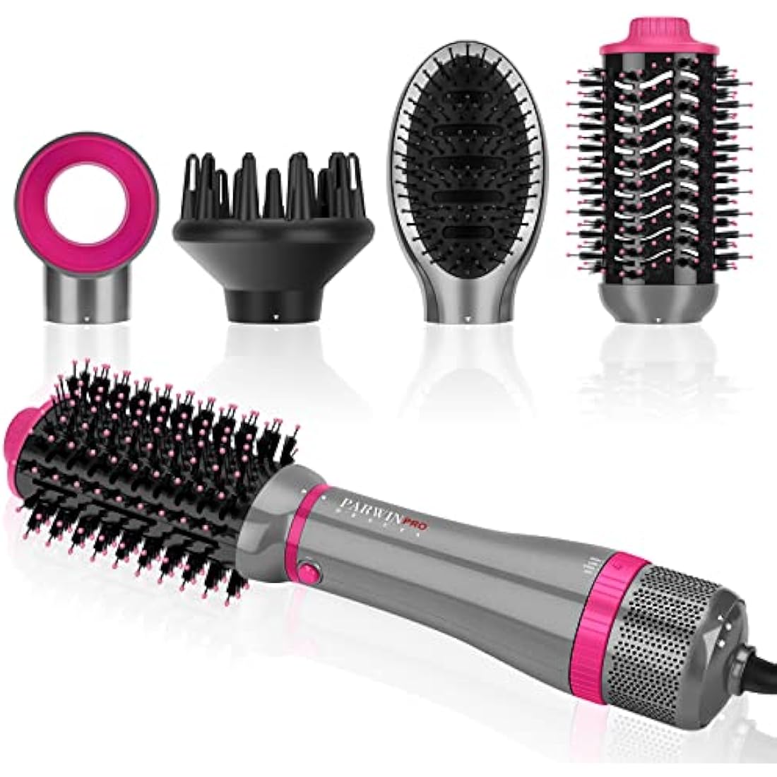 4-in-1 Hot Air Brush Set | Ionic Hair Dryer & Styler - Gray