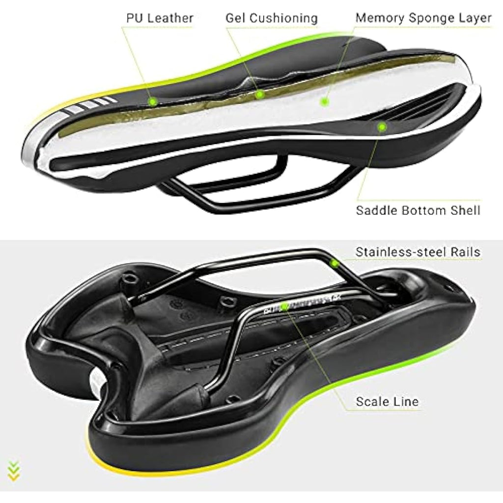 Jolof Store Mountain Bike Saddle | Waterproof Gel & Memory Foam Seat
