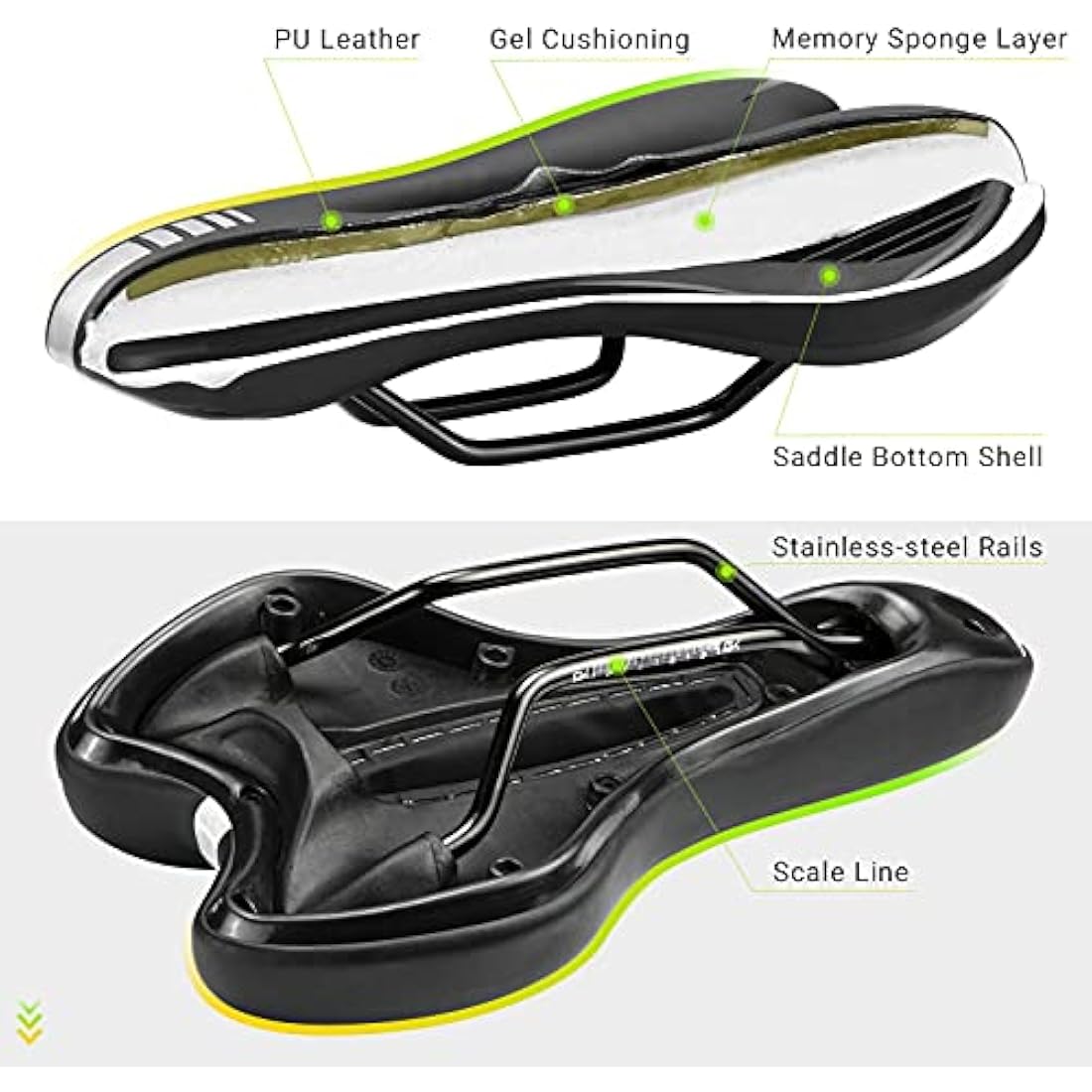 Jolof Store Mountain Bike Saddle | Waterproof Gel & Memory Foam Seat