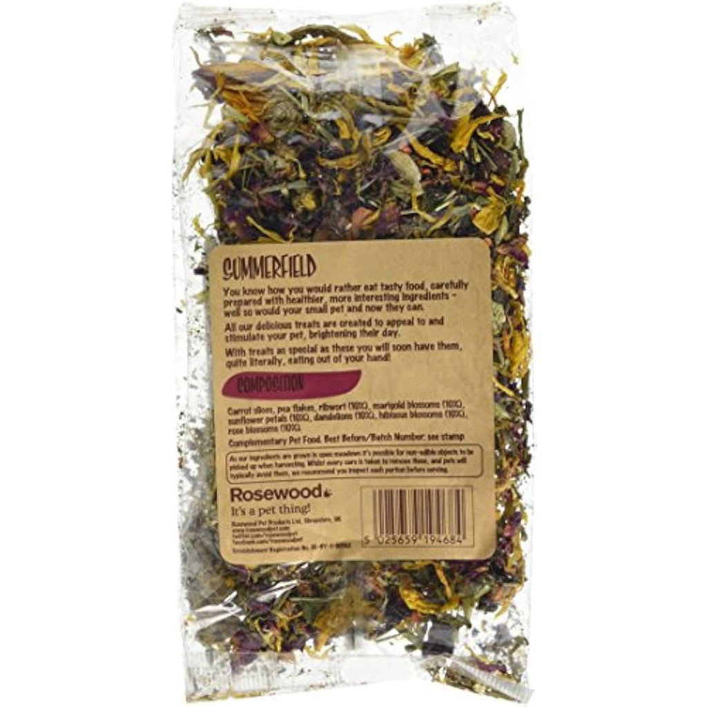 Rosewood Naturals Summerfield Salad - Natural Foraging Treat for Small Pets