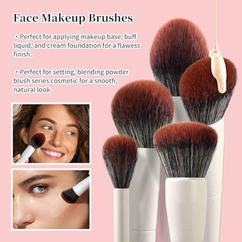 EIGSHOW MUA Pro 18 Pcs Professional Makeup Brush Set – Vegan Beige