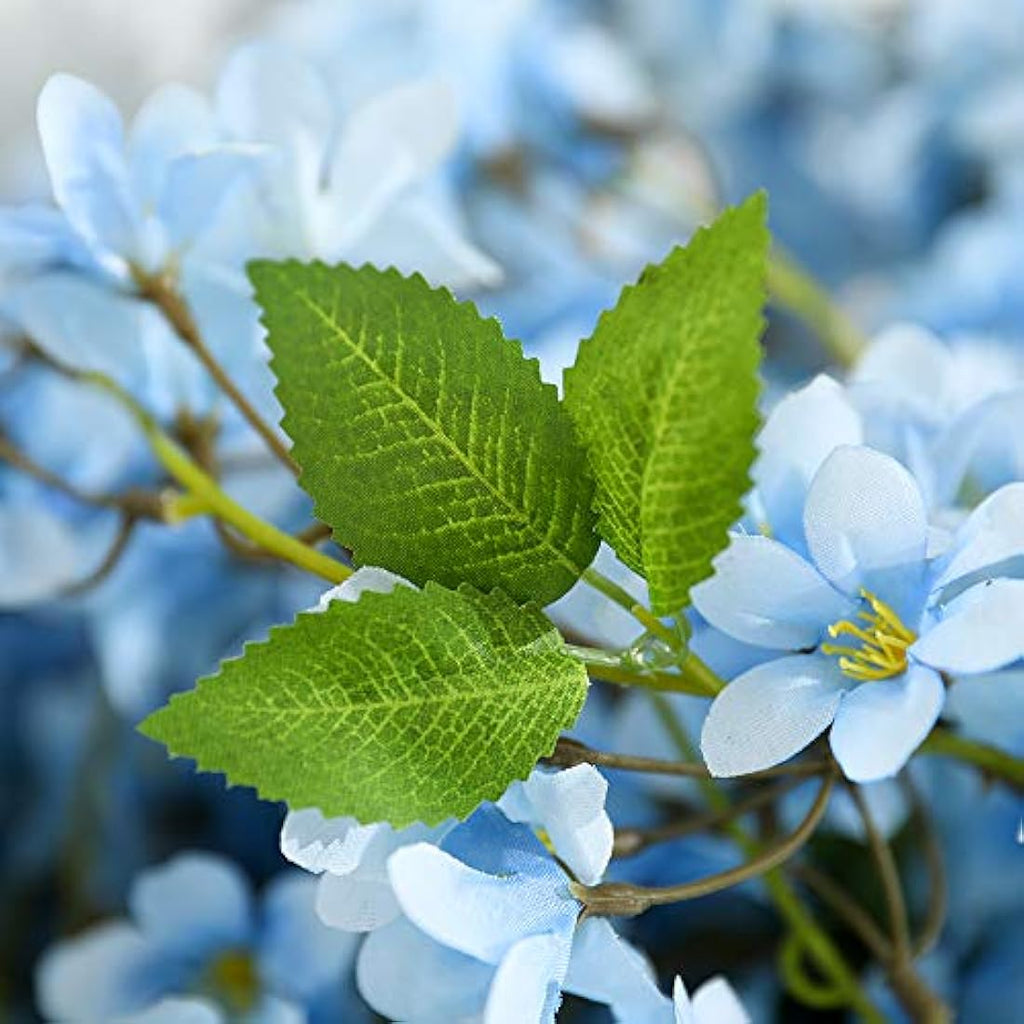 Artificial Cherry Blossom Silk Flower Vine Garland – Blue