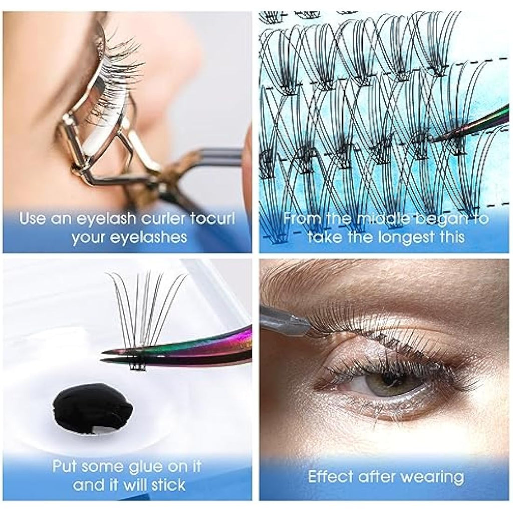 Bransfy DIY Eyelash Extension Clusters | 280pcs D Curl Faux Mink Lashes