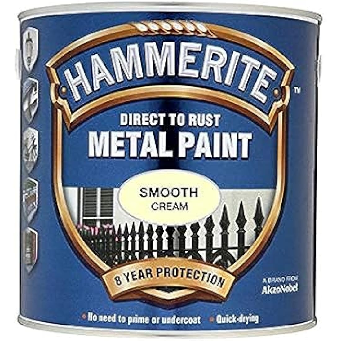 Hammerite Direct to Rust Metal Paint – Smooth Cream Finish, 750ML