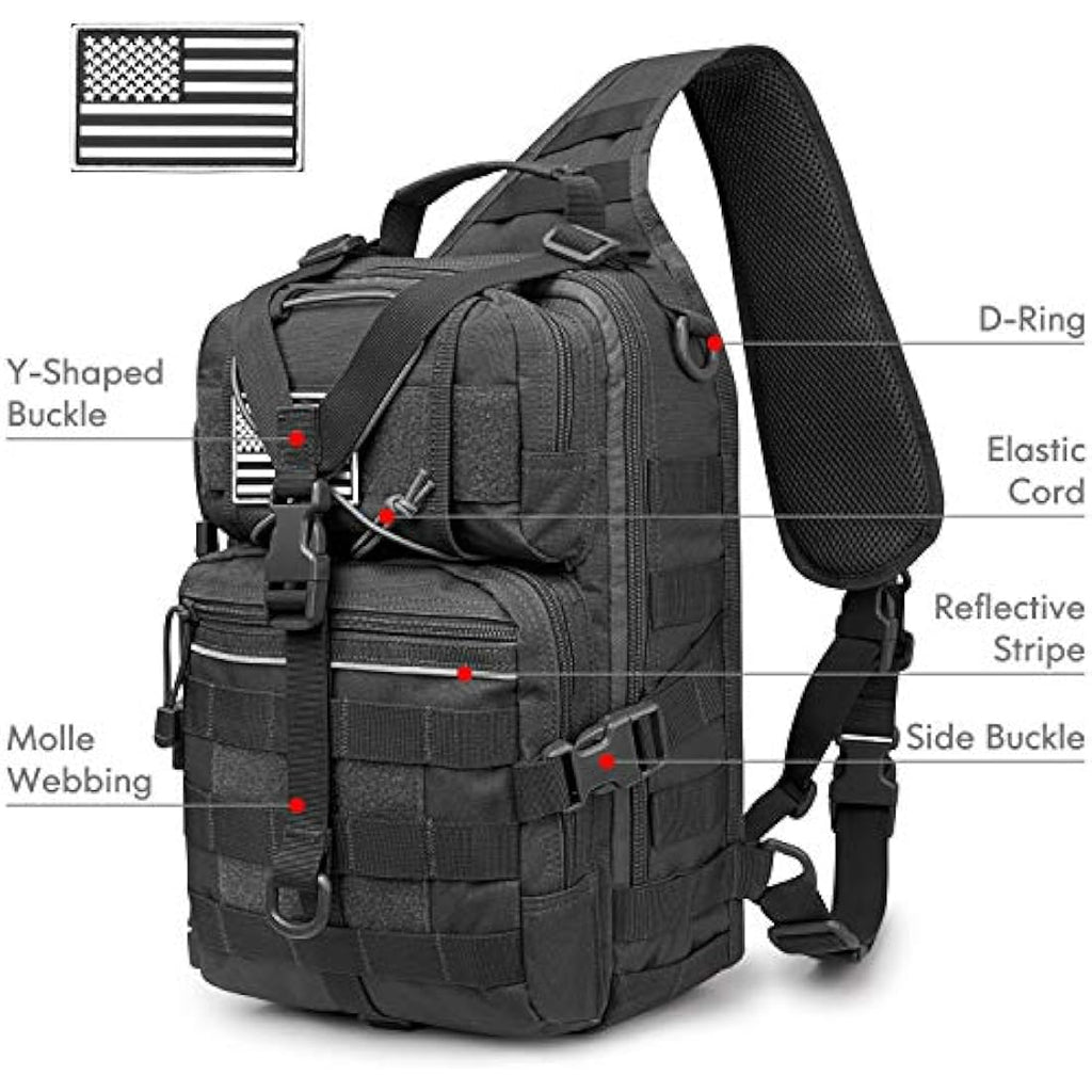 G4Free Tactical Sling Backpack – 15L Molle Military EDC Shoulder Bag