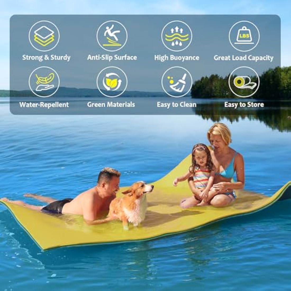 Floating Water Mat – 3-Layer XPE Foam Island for Lakes