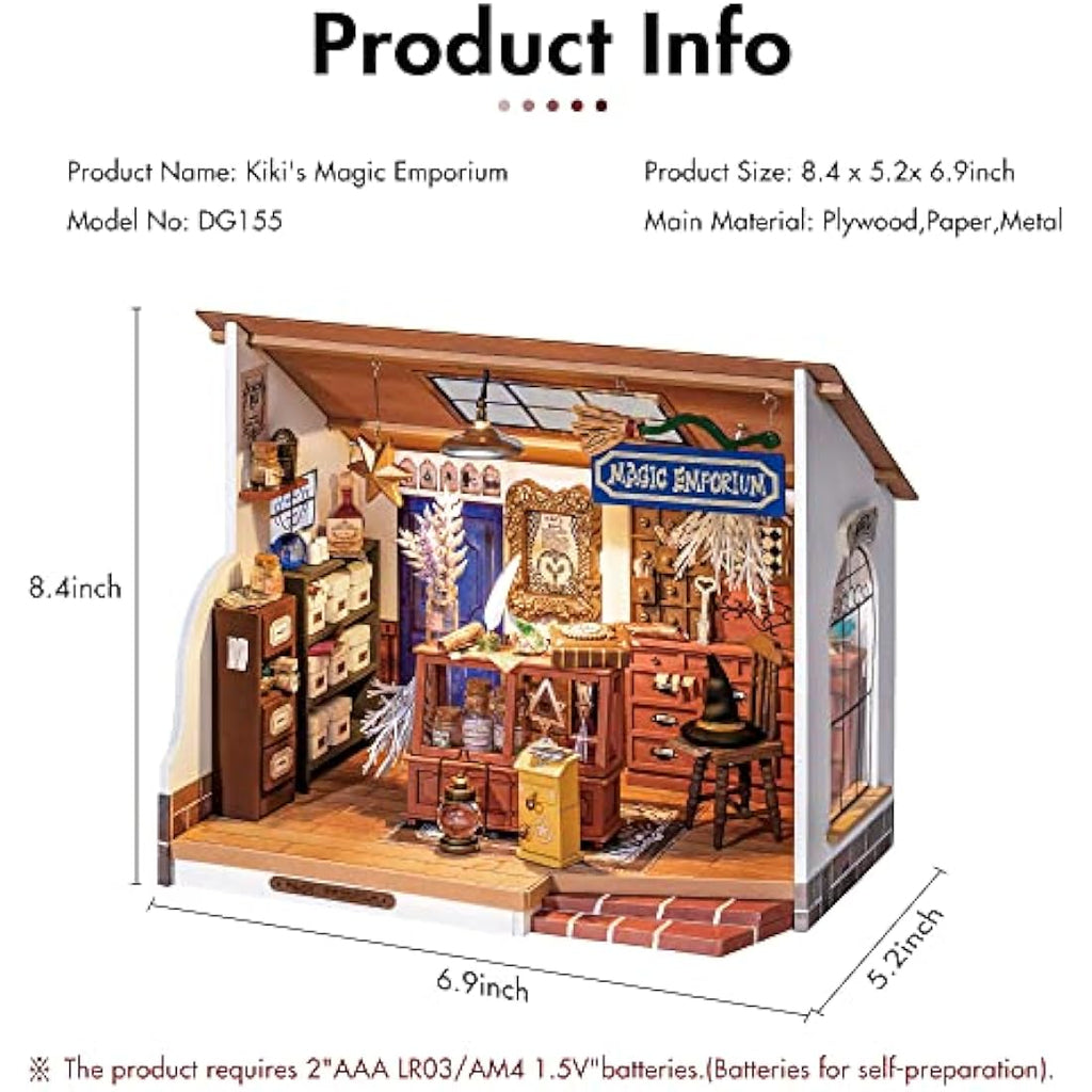 Rolife Kiki's Magic Emporium DIY Miniature House Kit with LED Light