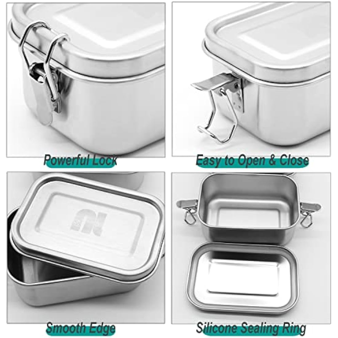 Nicelock Stainless Steel Snack Containers – 400ml Leakproof Food Prep, 3 Pack