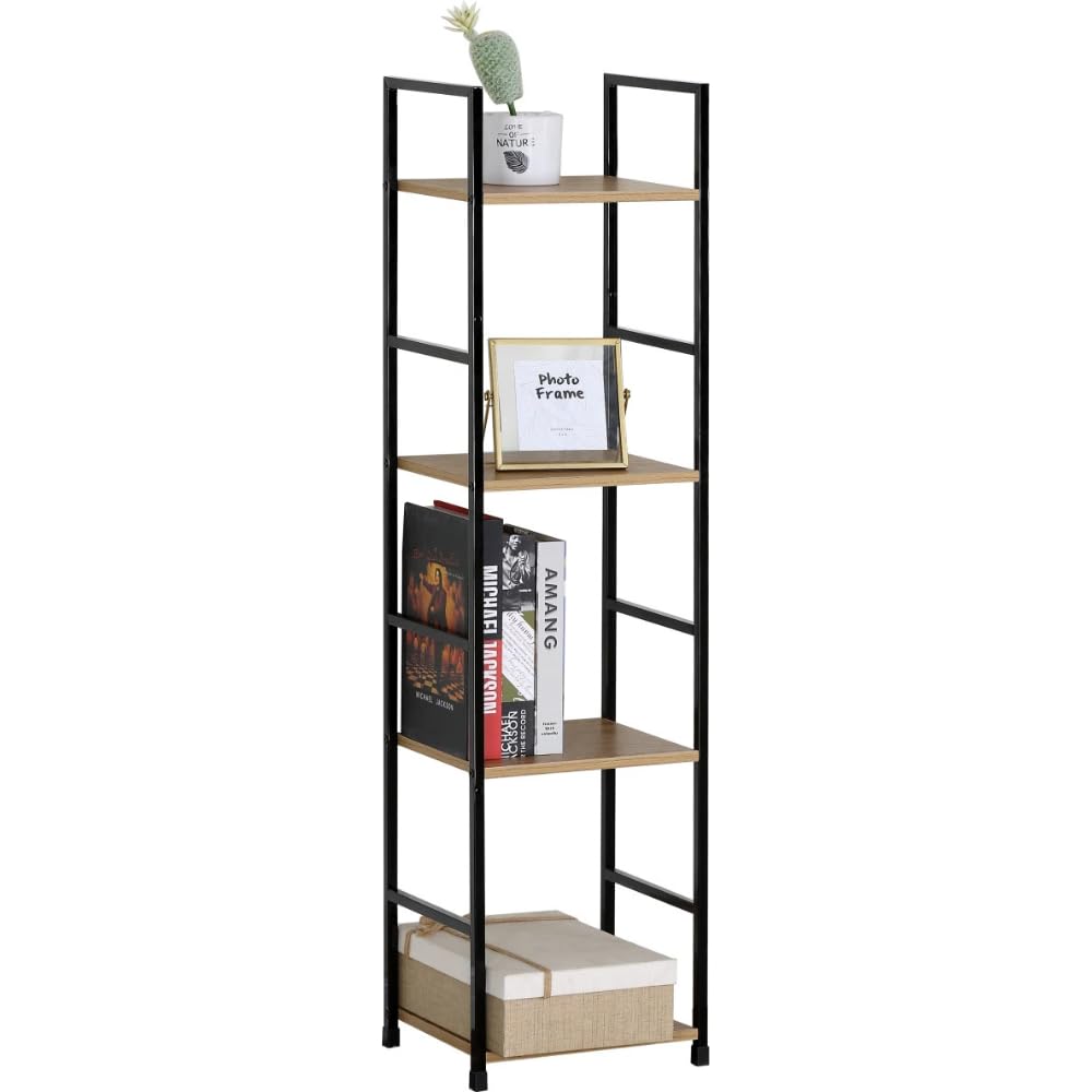 CELINO making your day Industrial 4-Tier Ladder Bookshelf, Bookcase Shelving Unit - image 1
