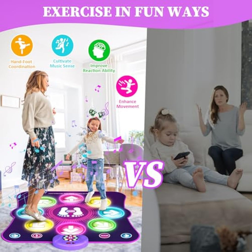 Jolof Store Bluetooth Dance Mat – Rechargeable 8-Arrow Light Up Pad