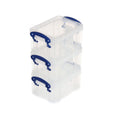 Really Useful Box 0.3L Storage Boxes - Pack of 3 Clear Clip Lock Lids
