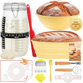 DoughEase Sourdough Starter Kit – 1500ml Glass Jar & Silicone Proofing Baskets