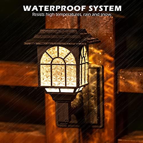 LeiDrail Solar Fence Lights – Waterproof Warm White Outdoor Wall Decor, 4 Pack