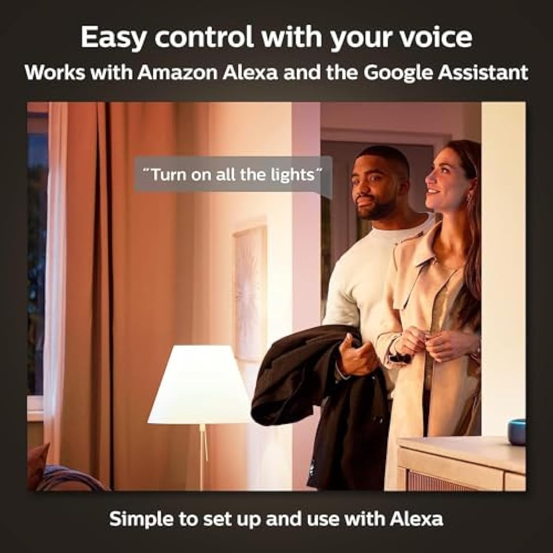 Philips Hue White Smart LED Bulb 4-Pack | E27 Edison Screw | 800lm