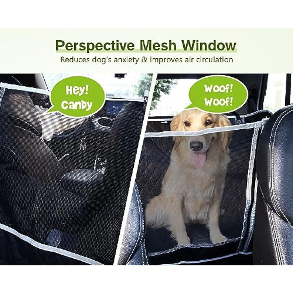 Pecute Dog Car Seat Cover – Waterproof Dog Hammock with Mesh Window