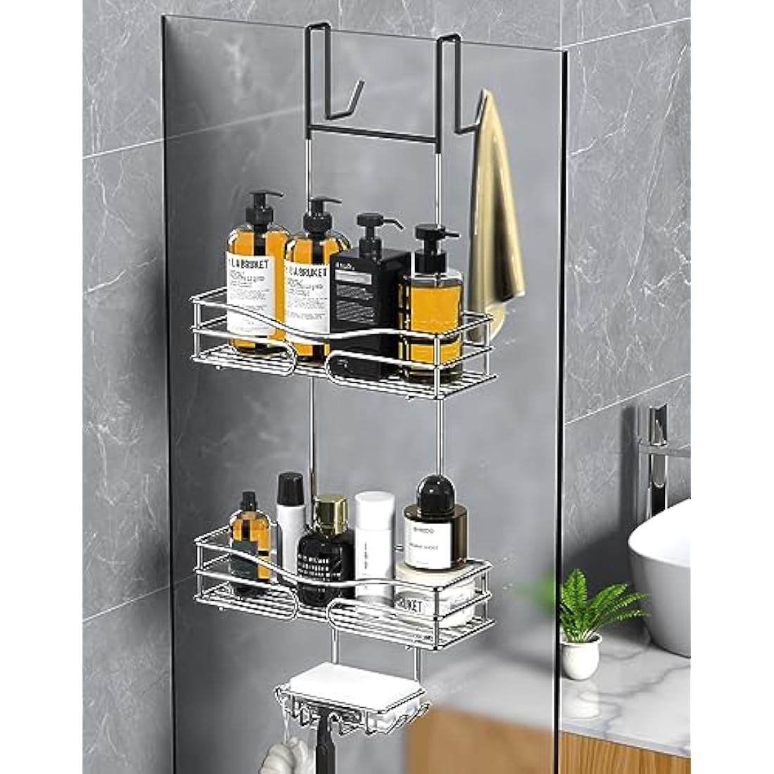 Jolof Store Over Door Shower Caddy – Rustproof Stainless Steel Organizer