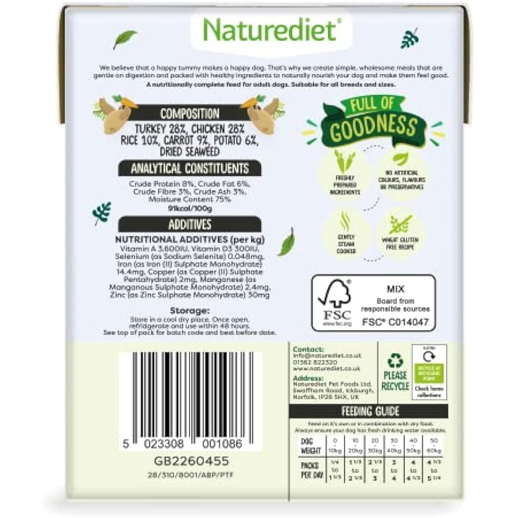 Naturediet Feel Good Senior-Lite Wet Dog Food - Natural 18 x 390g