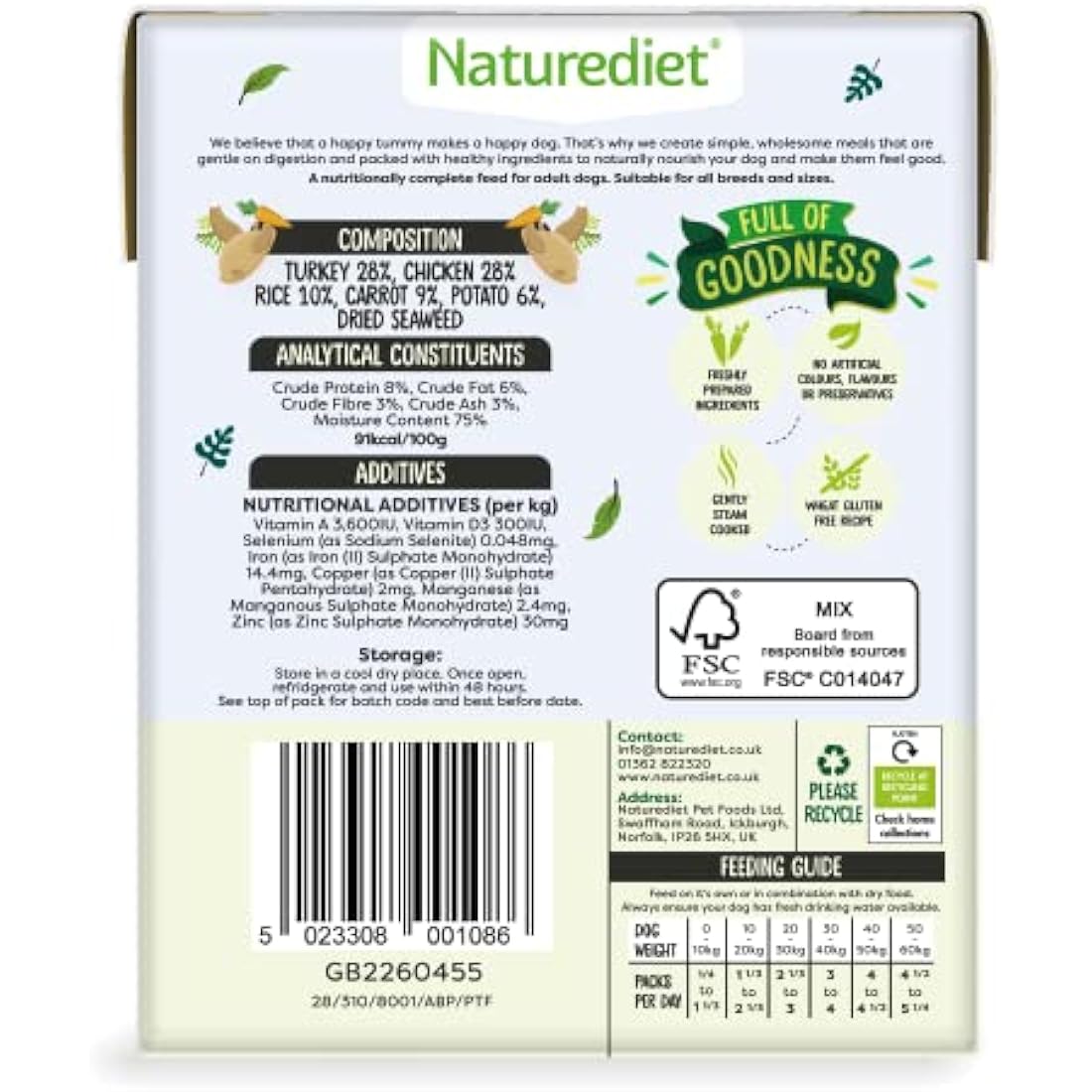 Naturediet Feel Good Senior-Lite Wet Dog Food - Natural 18 x 390g