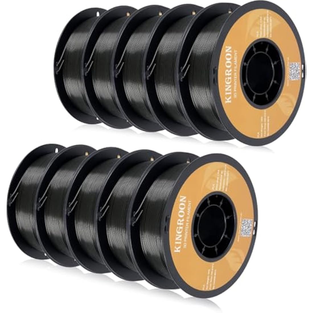 Kingroon PLA Filament 1.75mm – 10kg Bulk 3D Printing Material, Black