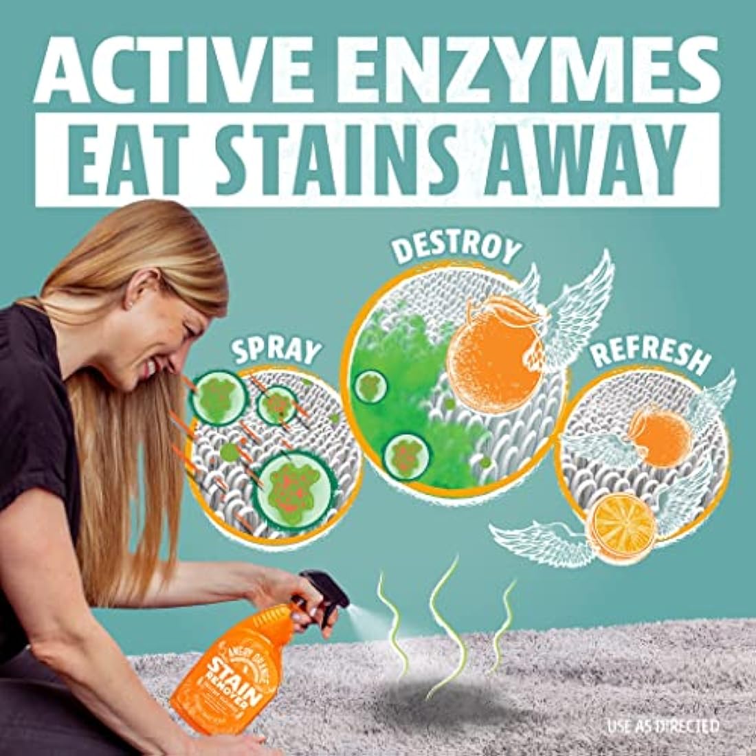Angry Orange Enzyme Pet Stain Remover – 32oz Citrus Odor Eliminator Spray