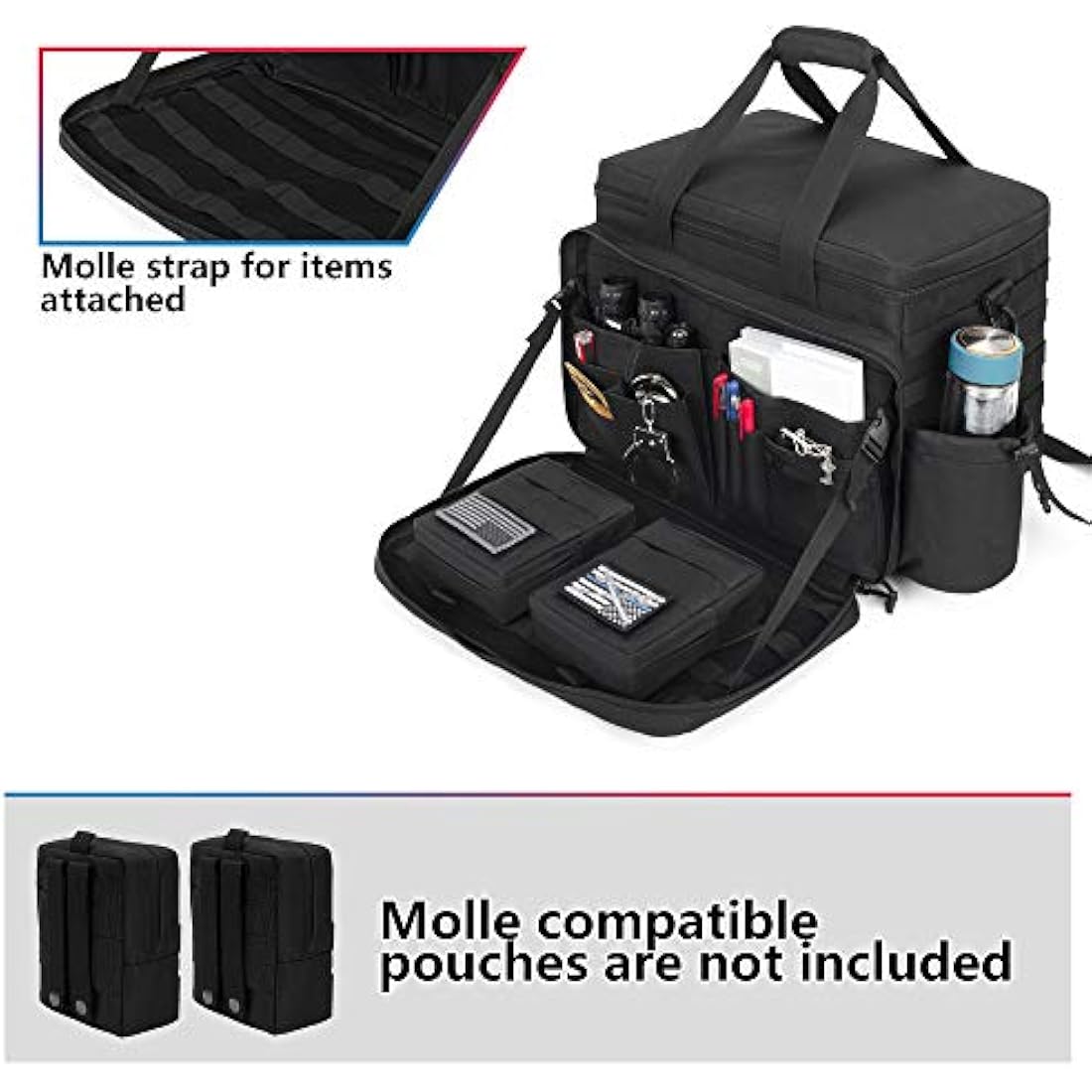 Trunab Tactical Police Gear Bag | MOLLE Car Organizer for 15.6" Laptop