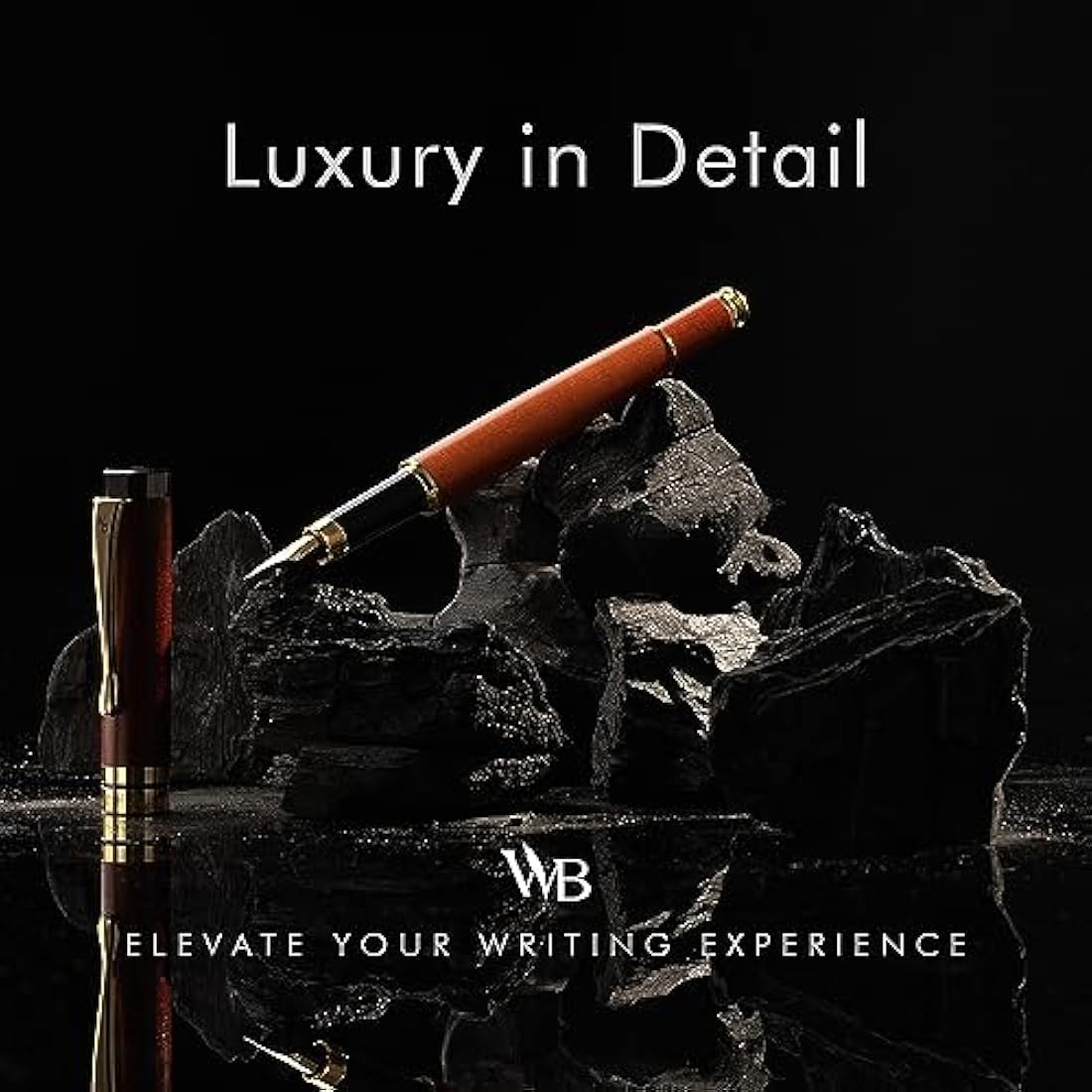 Wordsworth & Black Luxury Cherry Wood Fountain Pen Set - Extra Fine Nib