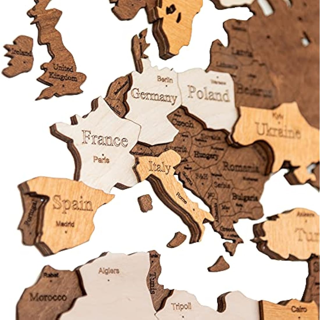Woodvio 3D Wooden World Map – Decorative Wall Art for Home & Office