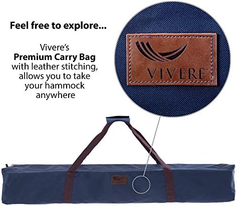 Vivere Double Cotton Hammock with Steel Stand and Carrying Bag – Oasis