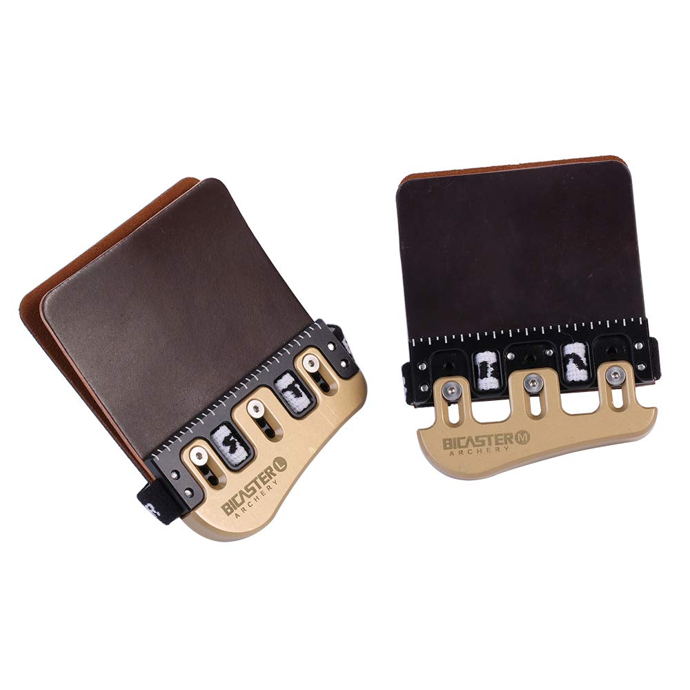 Bicaster Barebow Finger Tab | Cordovan Leather & Brass | Right Hand Large