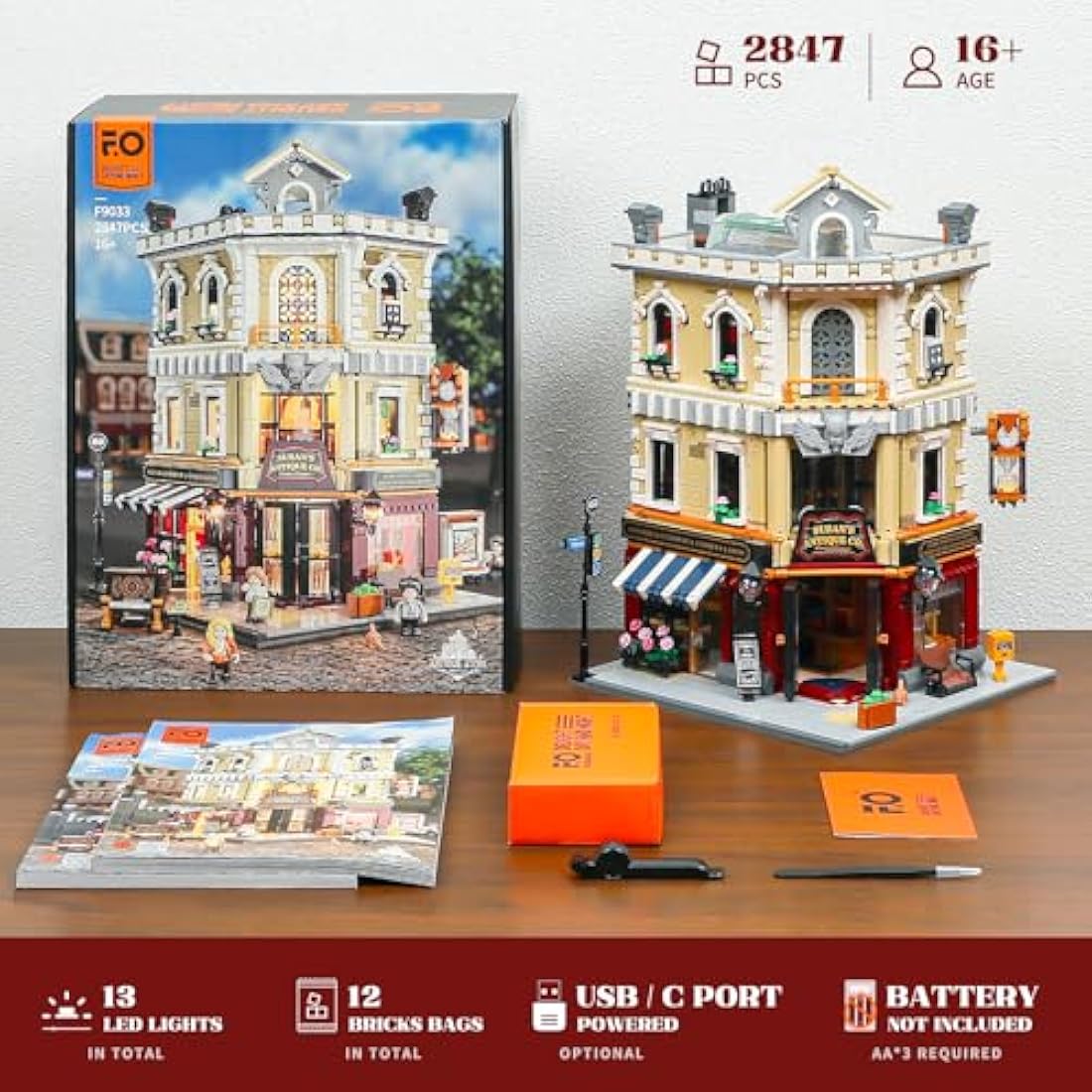 Funwhole Antique Store LED Building Bricks Set - 2847 Pcs Model