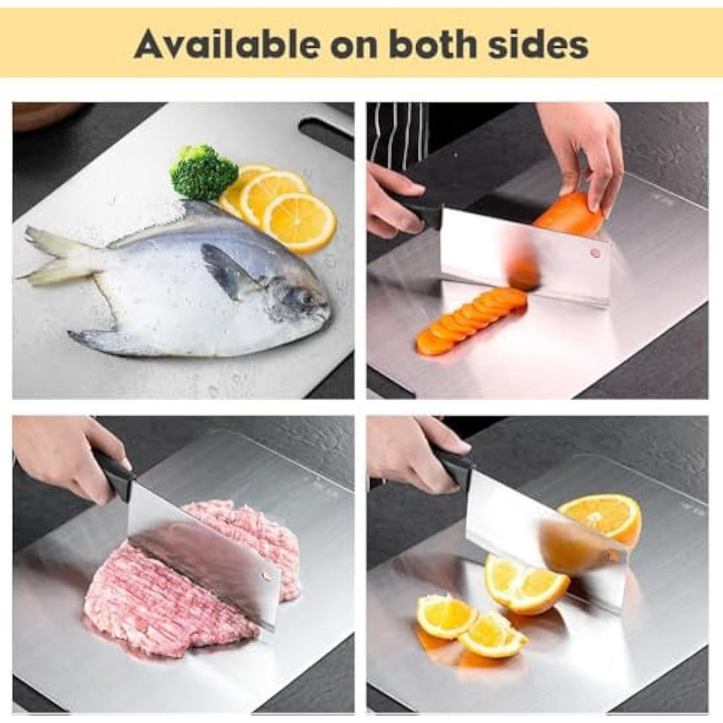 Jolof Store Stainless Steel Cutting Board Set | 3-Piece Hygienic Set