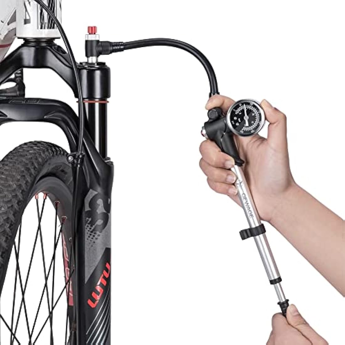 Jolof Store High Pressure Shock Pump – 300 PSI MTB Fork & Tyre Pump