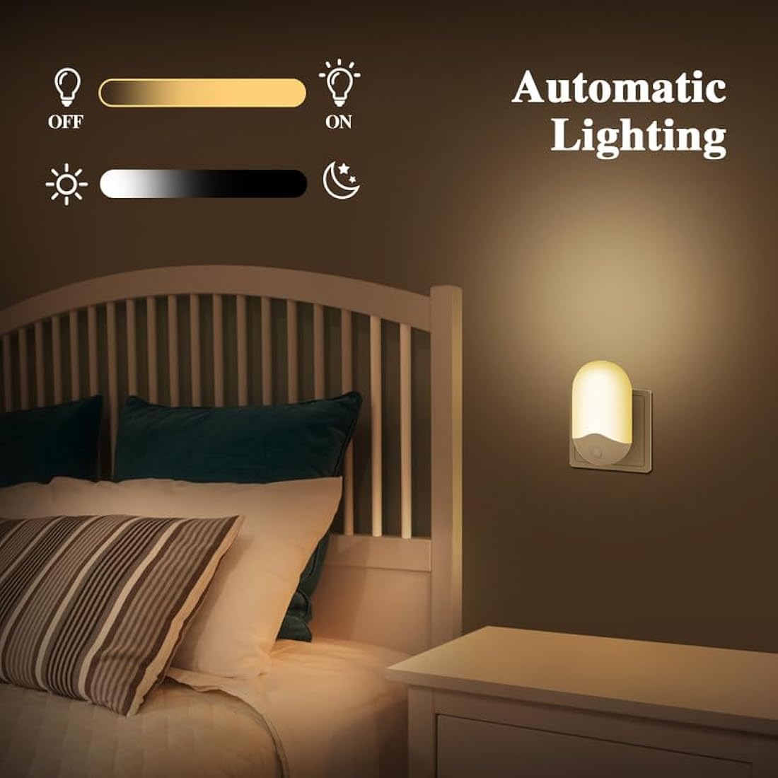 LED Night Light | 2 Pack Dusk to Dawn Sensor Warm White