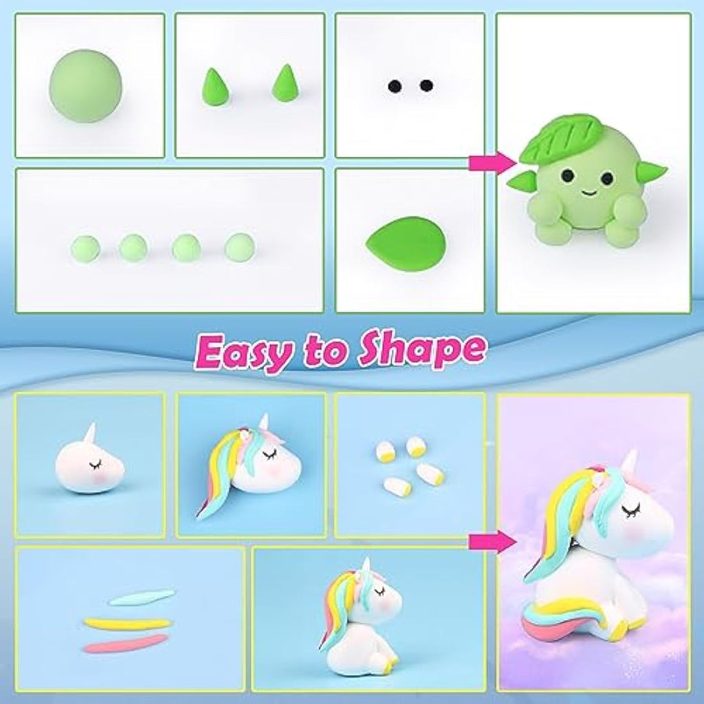 Air Dry Clay Kit - 50 Colors Magic Modelling Clay for Kids