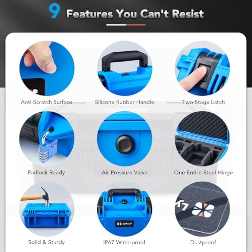 Lykus Titan MM410 Waterproof Hard Case for DJI Mini 4 Pro – Blue