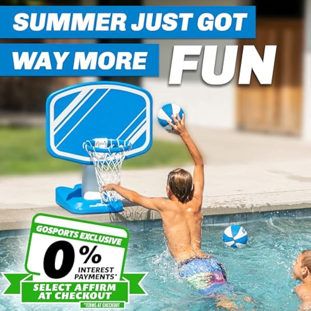 GoSports Splash Hoop PRO Pool Basketball Game with 2 Balls and Pump