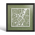 Stuttgart Paper Cut Map Wall Art – Jolof Store Framed 9x9 Decor