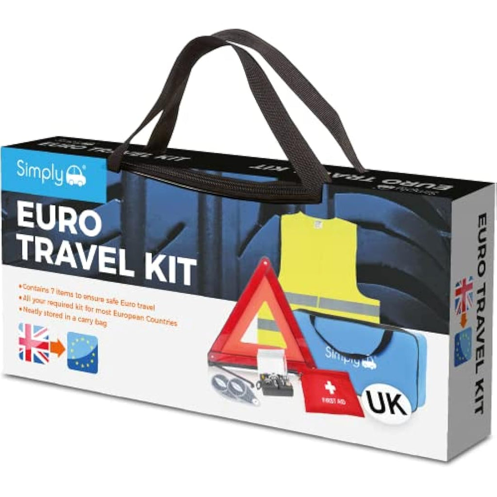 Simply ETK1 Europe Travel Kit – 7 Piece Car Safety Set with Carry Bag