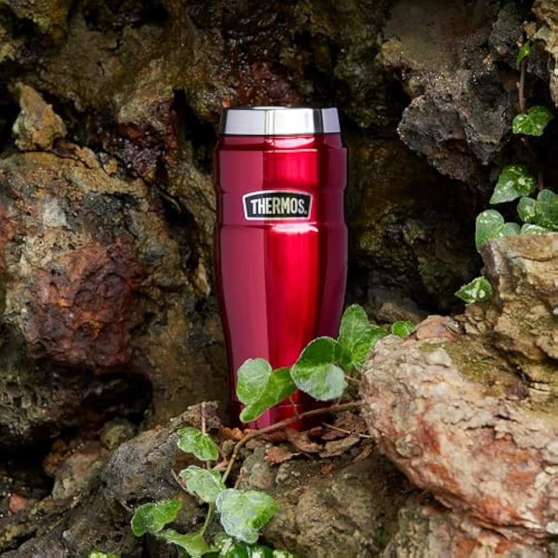 Thermos Stainless King Travel Tumbler – 470ml Insulated Flask, Raspberry