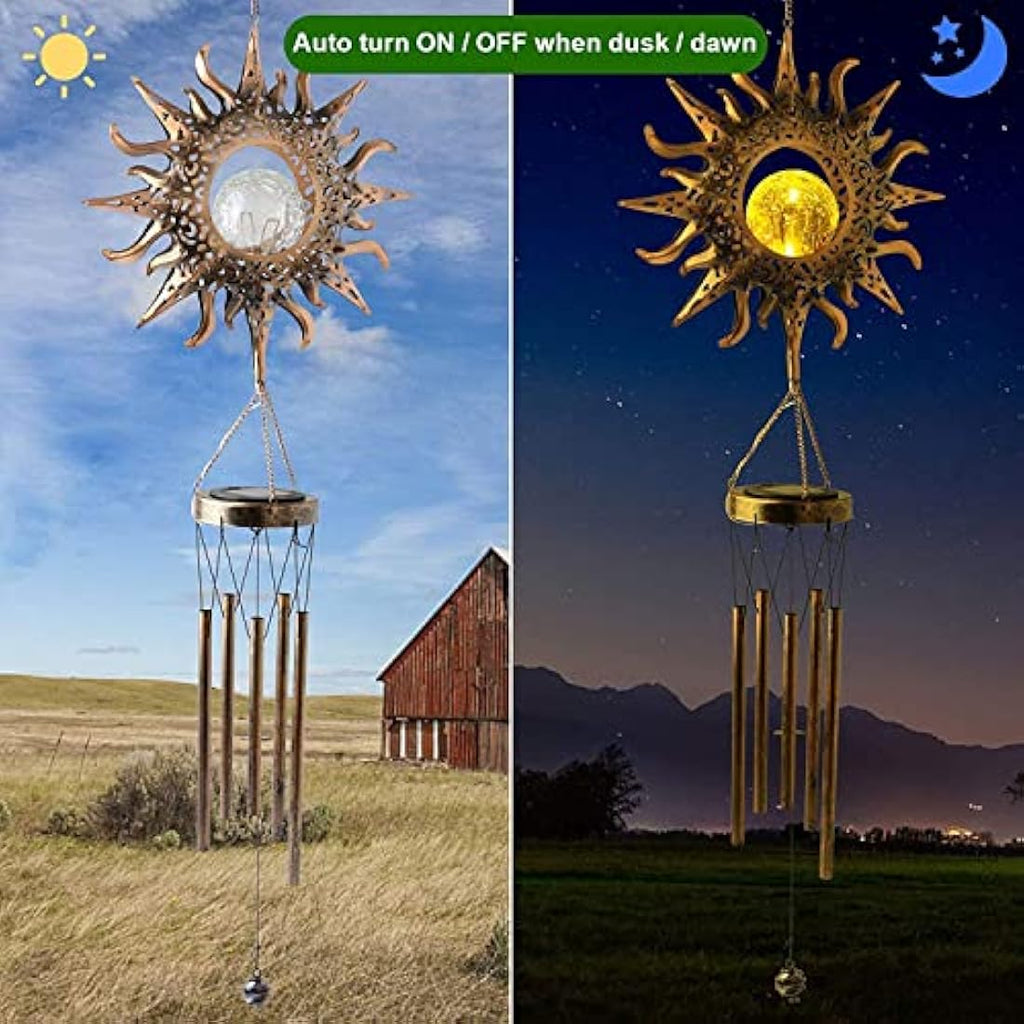 Lifemet Solar Wind Chimes – Waterproof Metal LED Garden Lights for Patio