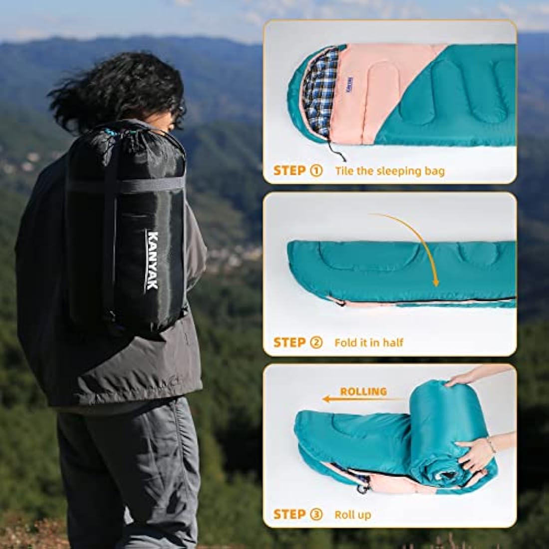 Jolof Store 3-4 Season Sleeping Bag – Waterproof 32°F Cold Weather Gear