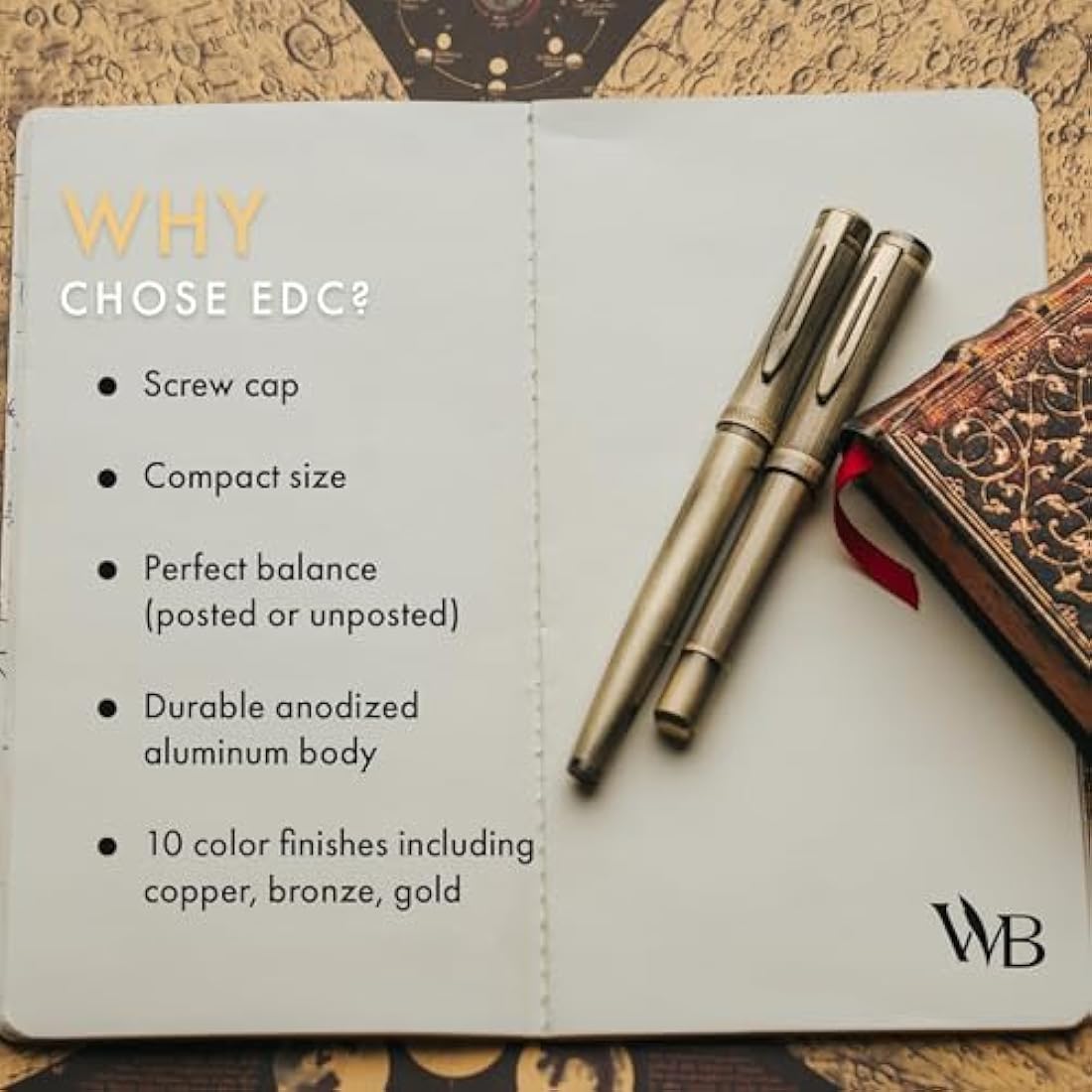 Wordsworth and Black Luxury Mini EDC Fountain Pen | Bronze Pocket Pen