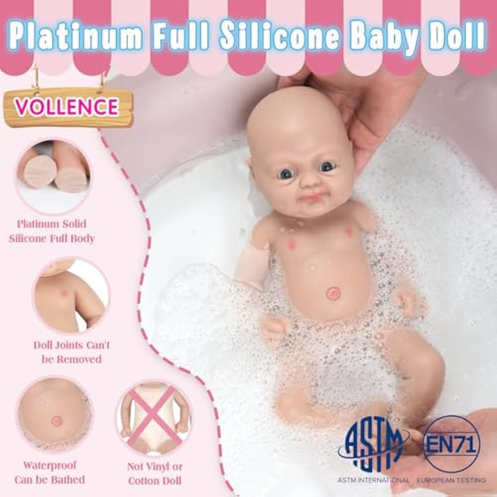 Vollence 12-inch Full Silicone Reborn Baby Doll | Realistic Newborn