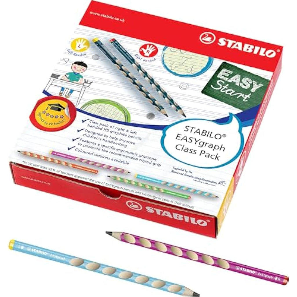 STABILO EASYgraph Ergonomic Graphite Pencil Classpack of 48 - HB Degree