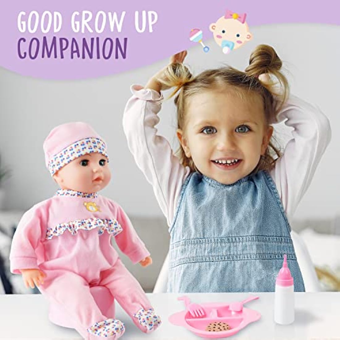 Toy Choi's 16" Talking Baby Doll – Interactive Soft Doll with Accessories