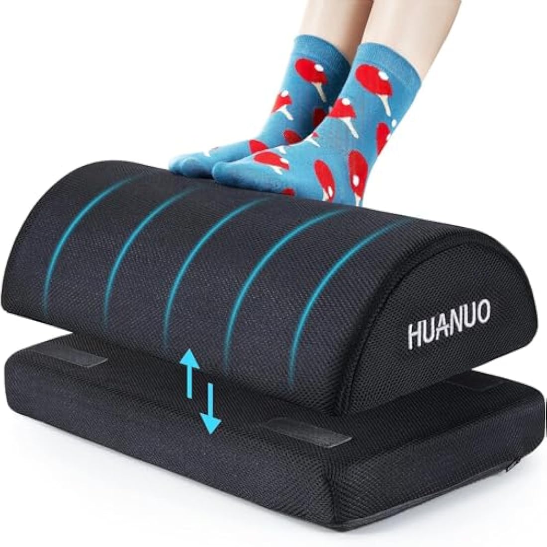 HUANUO Adjustable Memory Foam Footrest | Ergonomic Under Desk Foot Stool