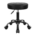 KKTONER Rolling Stool Chair PU Leather Height Adjustable Round Stool with Wheels Chair for Salon Spa Drafting Small Black