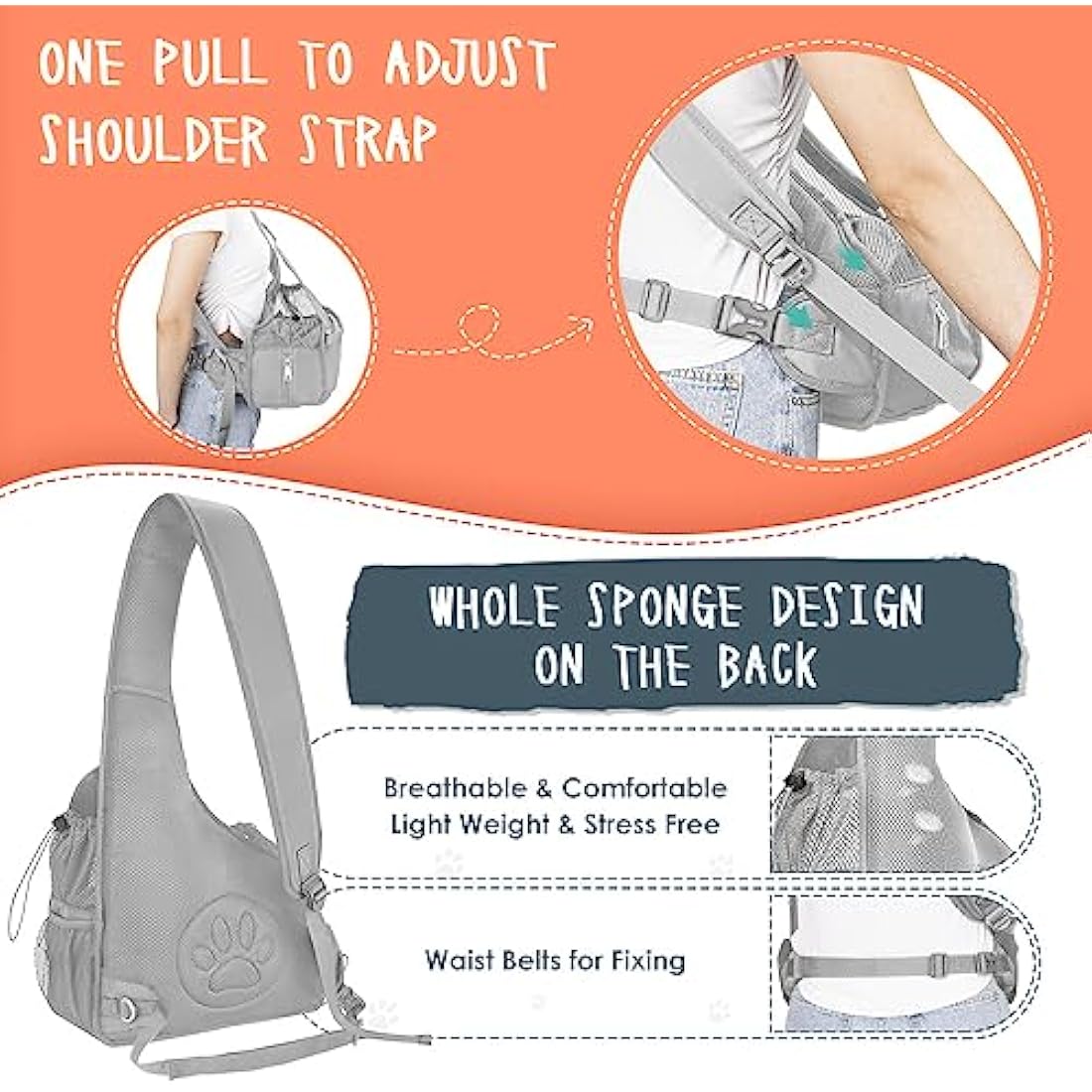 Eyein Pet Sling Carrier – Small Dog & Cat Travel Bag with Hard Bottom
